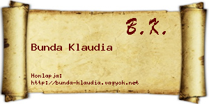 Bunda Klaudia névjegykártya